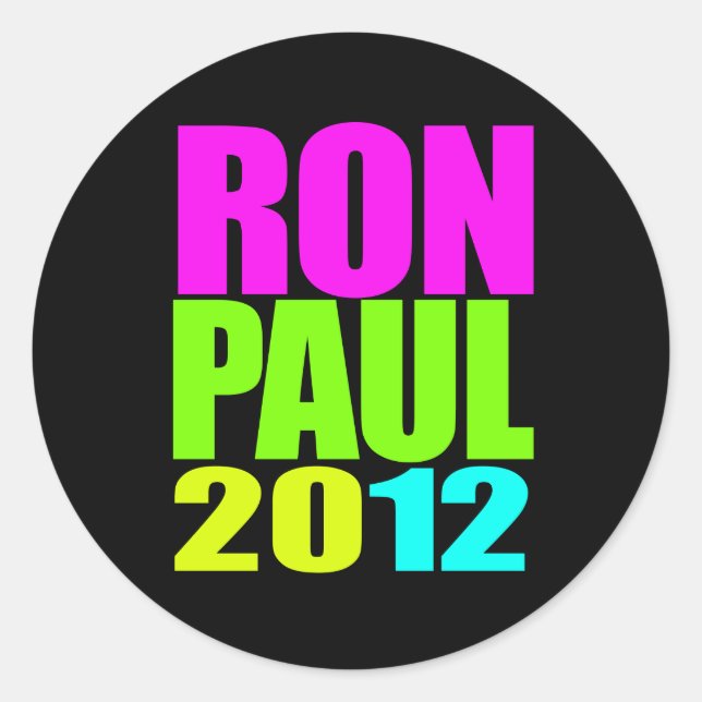 ADESIVO REDONDO RON PAUL 2012 NEON (Frente)