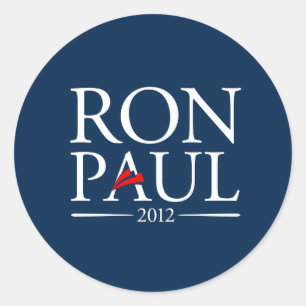 Adesivo Redondo Ron Paul 2012 Stickers