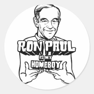 Adesivo Redondo Ron Paul É O Meu Ficar em casa