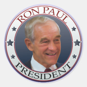 Adesivo Redondo Ron Paul Lapel Stickers