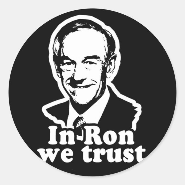 Adesivo Redondo Ron Paul para a campanha do Presidente 2012 (Frente)