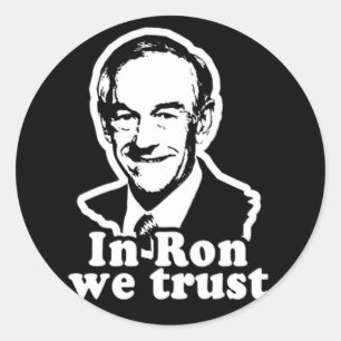 Adesivo Redondo Ron Paul para a campanha do Presidente 2012
