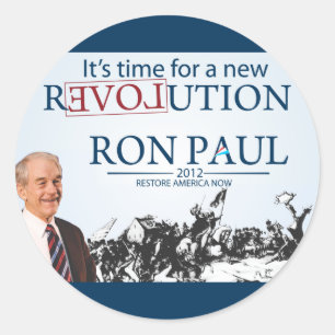Adesivo Redondo Ron Paul para Presidente