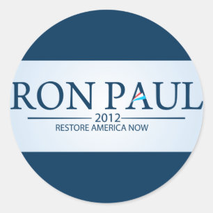 Adesivo Redondo Ron Paul para Presidente