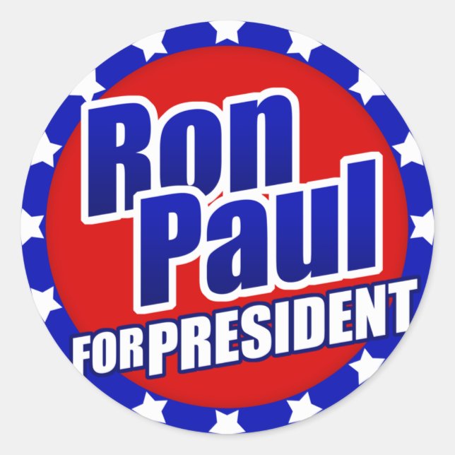 Adesivo Redondo Ron Paul para Presidente (Frente)