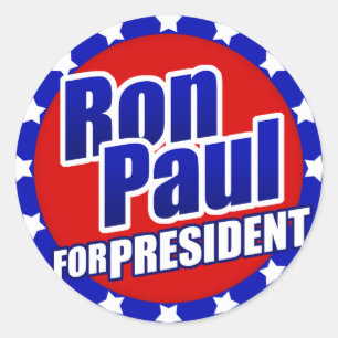 Adesivo Redondo Ron Paul para Presidente