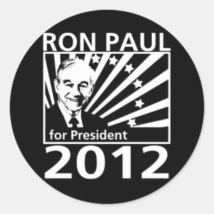 Adesivo Redondo Ron Paul Para Presidente 2012