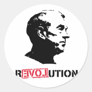 Adesivo Redondo Ron Paul Revolution