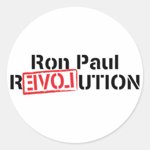 Adesivo Redondo Ron Paul Revolution Sticker