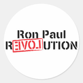 Adesivo Redondo Ron Paul Revolution Sticker