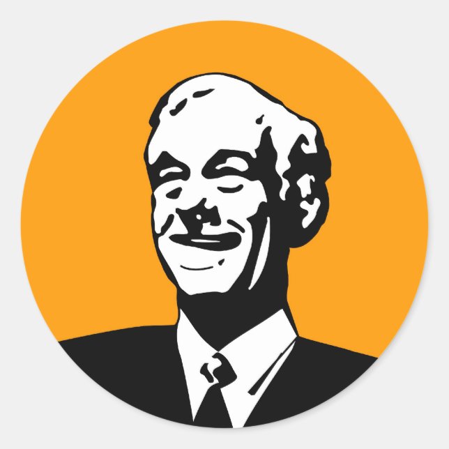 Adesivo Redondo Ron Paul Round Sticker (Frente)