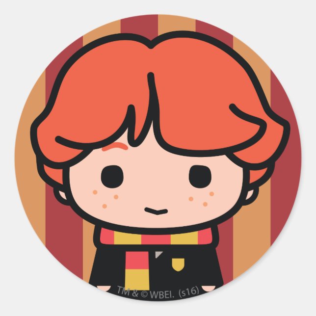 Adesivo Redondo Ron Weasley Personagem de desenho animado Art (Frente)