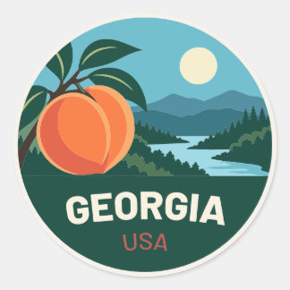 Adesivo Redondo Rond Georgia USA – Vintage Travel Sticker