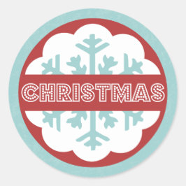 Adesivo Redondo Ronda Feliz Azul Moderna Pequeno Natal