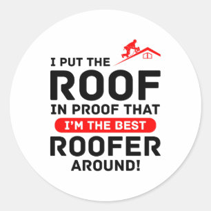 Adesivo Redondo Roofer Humor - Teto do Orgulho Pro