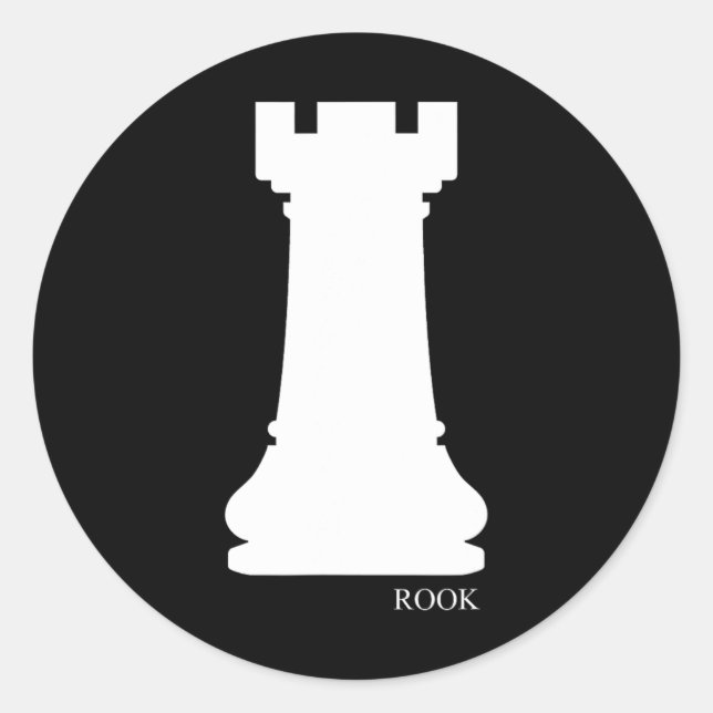 Adesivo Redondo Rook Chess Piece Group Costume Chess Club Chess Bo (Frente)