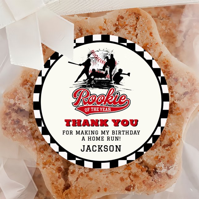 Adesivo Redondo Rookie Do Ano Da Festa de aniversário Personalizad (Criador carregado)