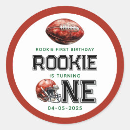 Adesivo Redondo Rookie do Ano do primeiro aniversario de Futebol
