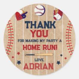 Adesivo Redondo Rookie do Ano primeiro aniversario Baseball