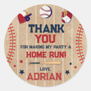 Adesivo Redondo Rookie do Ano primeiro aniversario Baseball