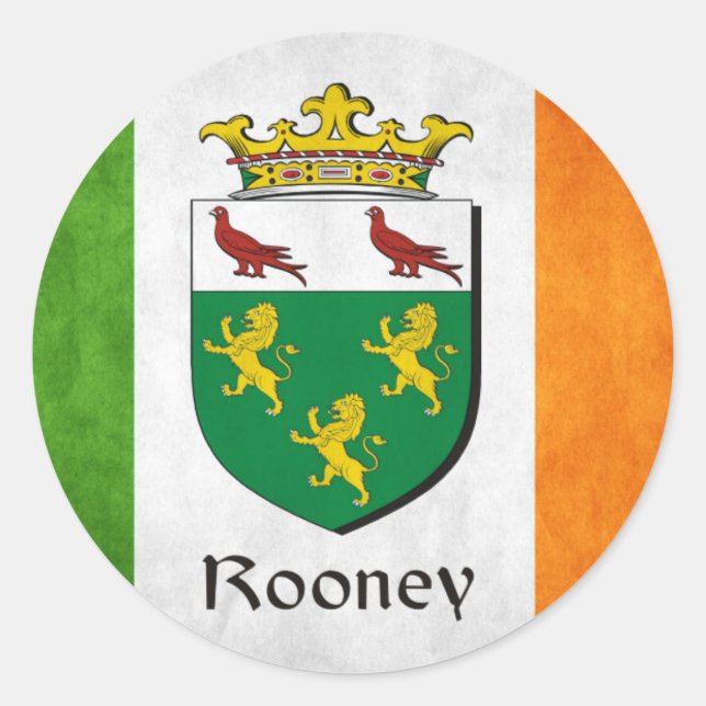 Adesivo Redondo Rooney Irish Flag (Frente)