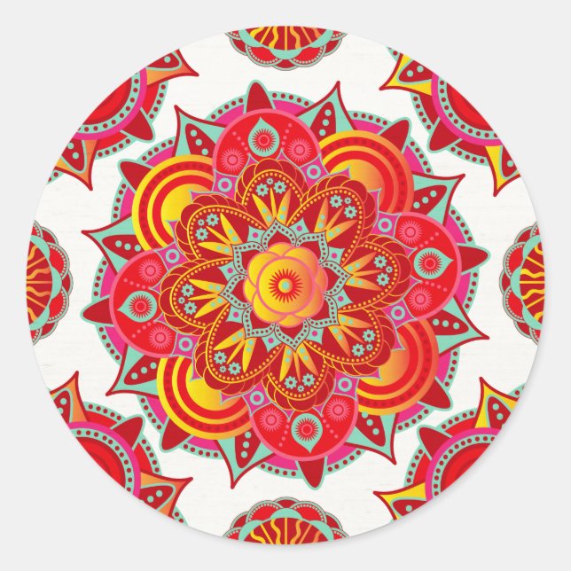 Adesivo Redondo Root Chakra Mandala (Frente)