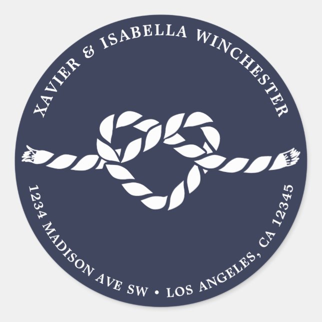 Adesivo Redondo Rope Heart Return Address Label (Frente)