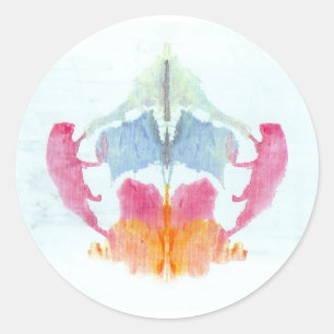 Adesivo Redondo Rorschach Test Ink Blots Placa 8 Animal