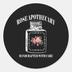 Adesivo Redondo Rosa-Apothecary Manipulado Com Cuidado