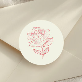 Adesivo Redondo Rosa Burgundy Jardim de Família Casamento
