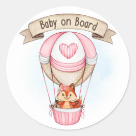 Adesivo Redondo Rosa chá de fraldas