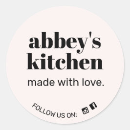 Adesivo Redondo Rosa claro Adicionar Logotipo Bu Homemade