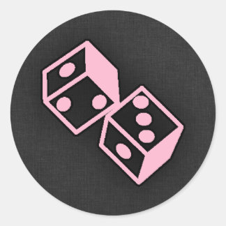 Adesivo Redondo Rosa claro Casino Dice