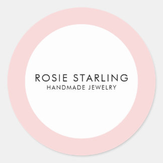 Adesivo Redondo Rosa claro Joalharia fabricada à mão