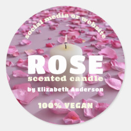 Adesivo Redondo Rosa Clássico com Vela Redonda