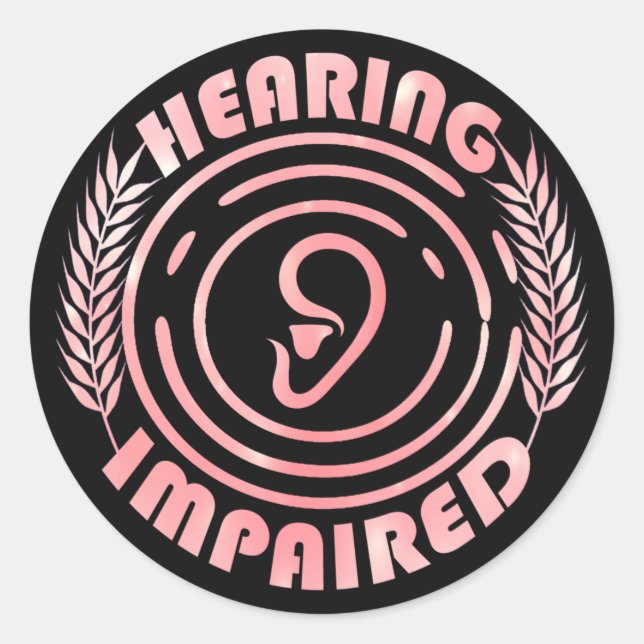 Adesivo Redondo Rosa - Compromisso auditivo (Frente)