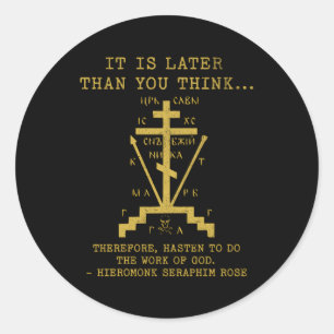 Adesivo Redondo Rosa da Cruz Cristã Ortodoxa Oriental