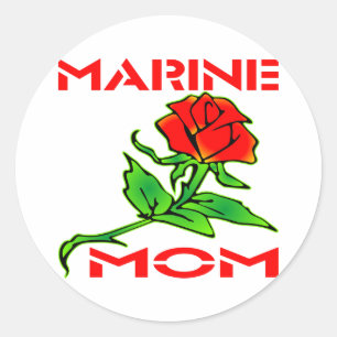 Adesivo Redondo ROSA da USMC Marine Mãe
