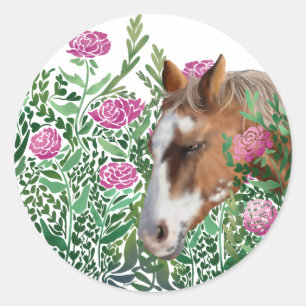 Adesivo Redondo Rosa de Cavalo Appaloosa