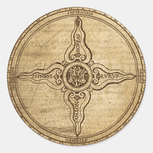 Adesivo Redondo Rosa de Compass Antigo (Frente)