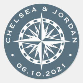 Adesivo Redondo Rosa de Compass Náutico | Personalizado