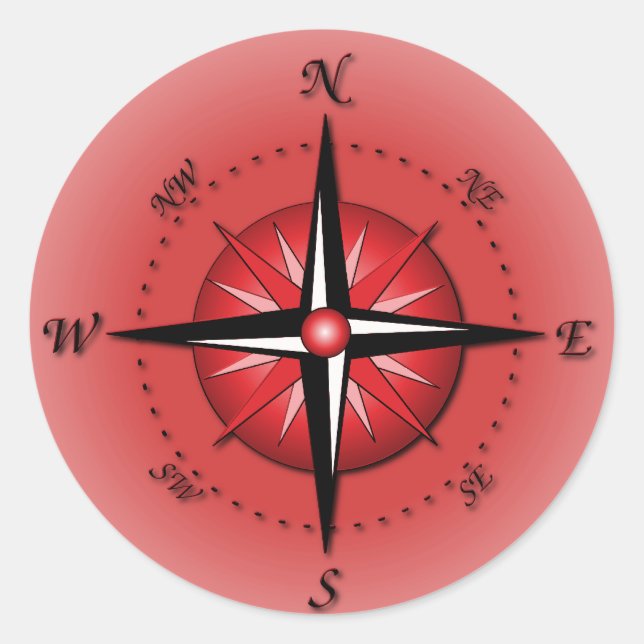 Adesivo Redondo Rosa de compasso (Frente)