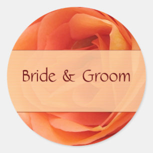 Adesivo Redondo Rosa de cor laranja