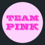 Adesivo Redondo Rosa de Equipe<br><div class="desc">Rosa de Equipe para o evento de cor da sua equipe.</div>