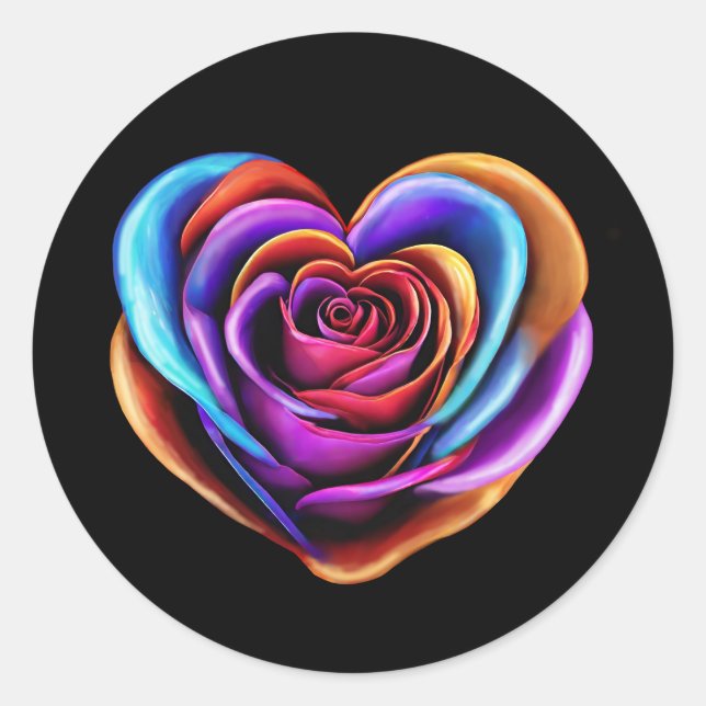 Adesivo Redondo Rosa de forma colorida (Frente)