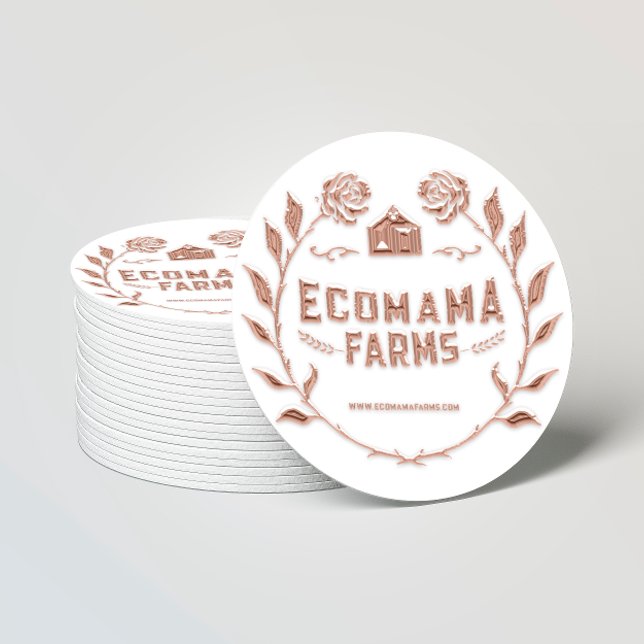 Adesivo Redondo Rosa de logotipo personalizado TenteMeTeste Exempl (Criador carregado)