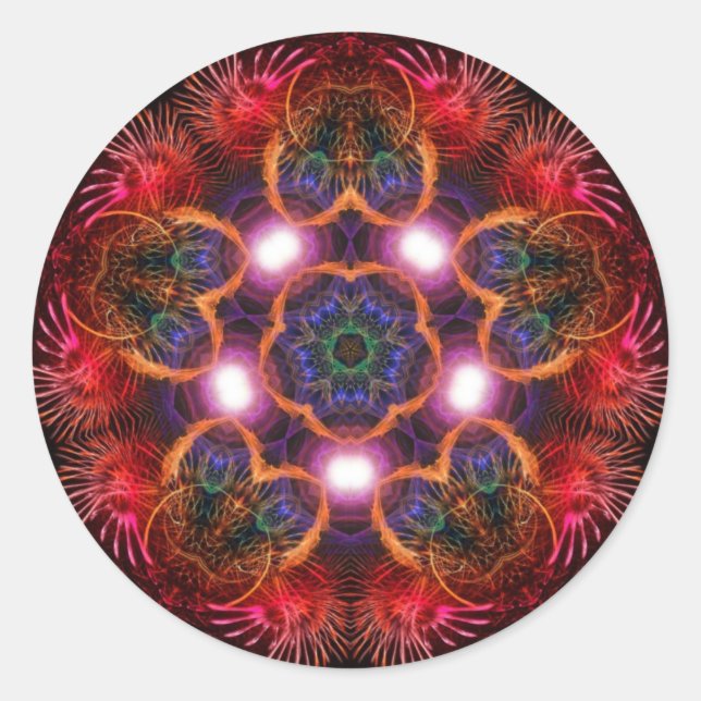 Adesivo Redondo rosa de luz estelar (Frente)