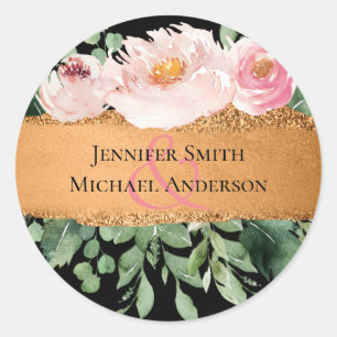 Adesivo Redondo Rosa de Orçamento LeahG Casamento Girly