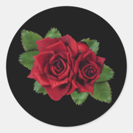 Adesivo Redondo Rosa de pérolas preta