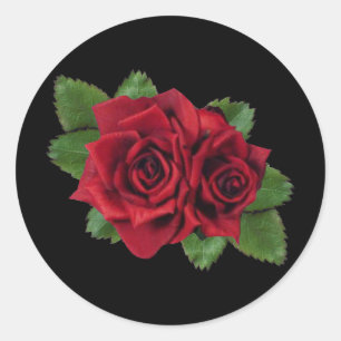 Adesivo Redondo Rosa de pérolas preta